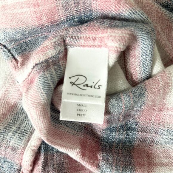 Rails Hunter Plaid Button Down Shirt in White and Peony Pink Size Small - Picture 5 of 6